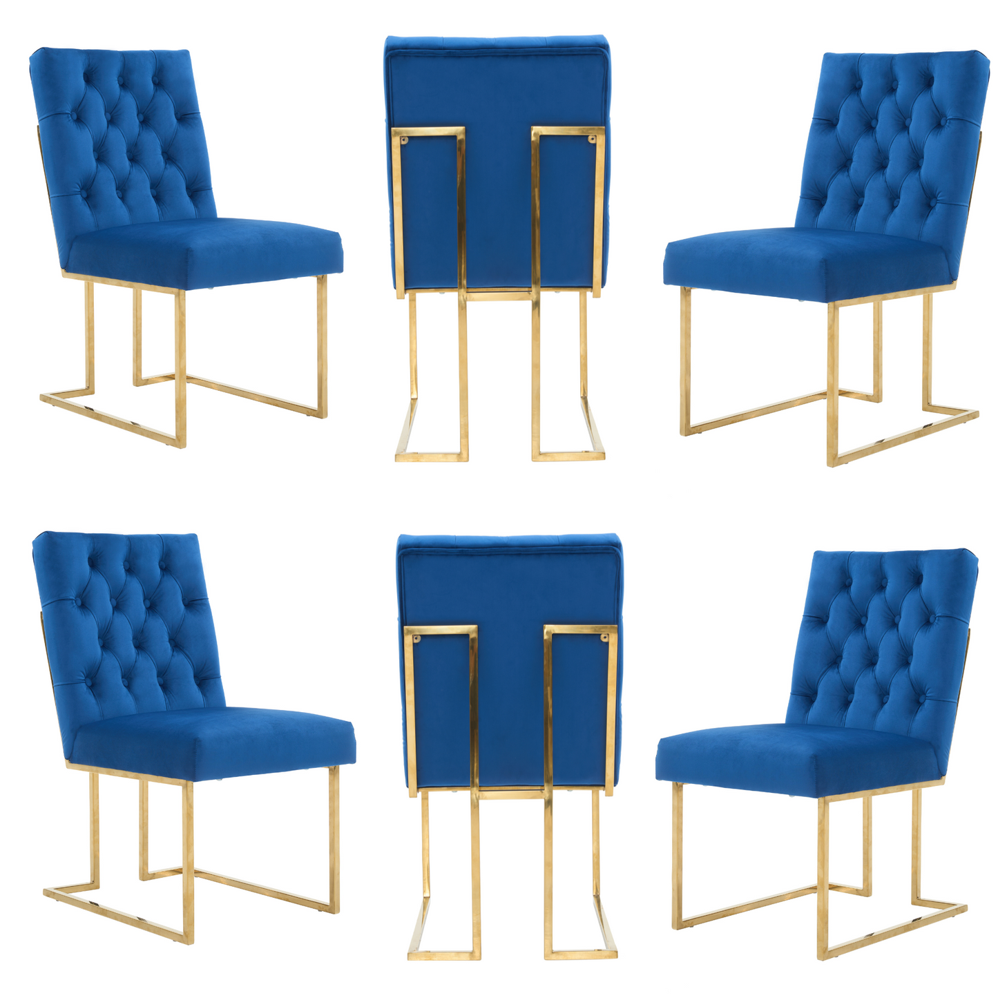 Siena Tufted Velvet Dining Chair – Gold Frame, Modern Luxury Accent PN Home