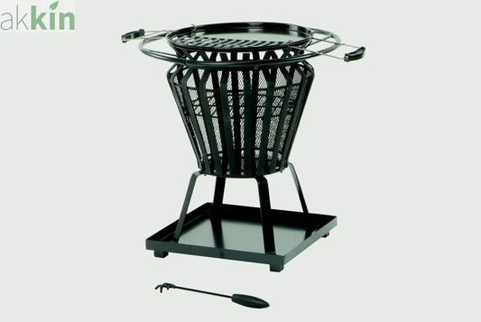 Signa Steel Basket With Fire Pit BBQ AK Kin Garden Supplies