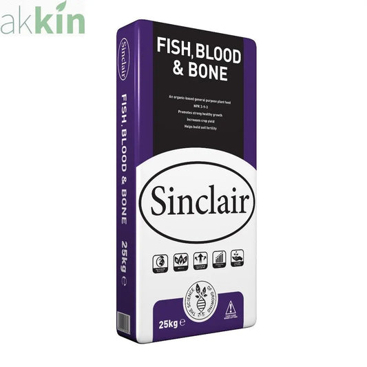Sinclair Fish Blood & Bone Fertiliser General Purpose Plant Fertiliser 25kg AK Kin Garden Supplies