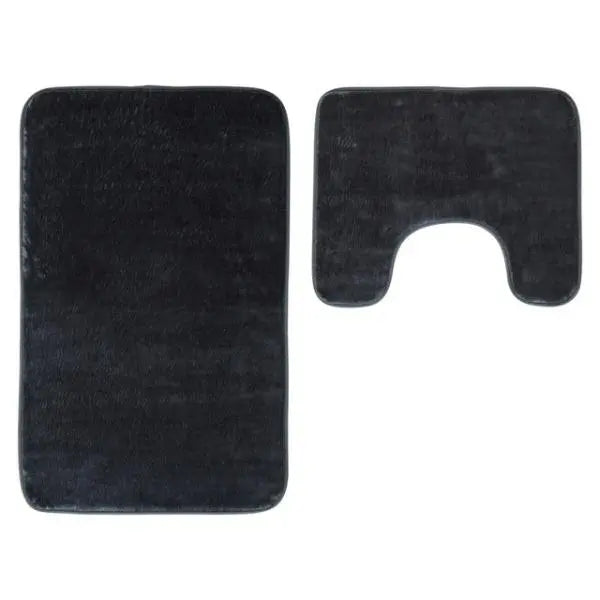 Soak Charcoal Grey Bath And Pedestal Mat Set AK Kin Garden Supplies