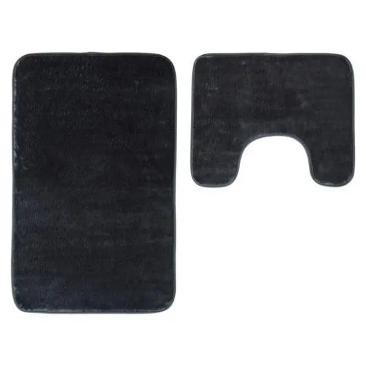 Soak Charcoal Grey Bath And Pedestal Mat Set AK Kin Garden Supplies