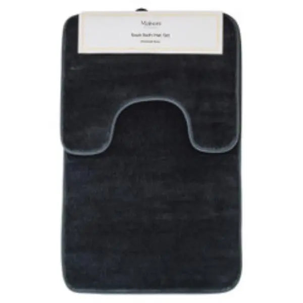 Soak Charcoal Grey Bath And Pedestal Mat Set AK Kin Garden Supplies