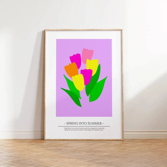 Spring Into Summer' Flower Print Wall Art A3 AK Kin Garden Supplies
