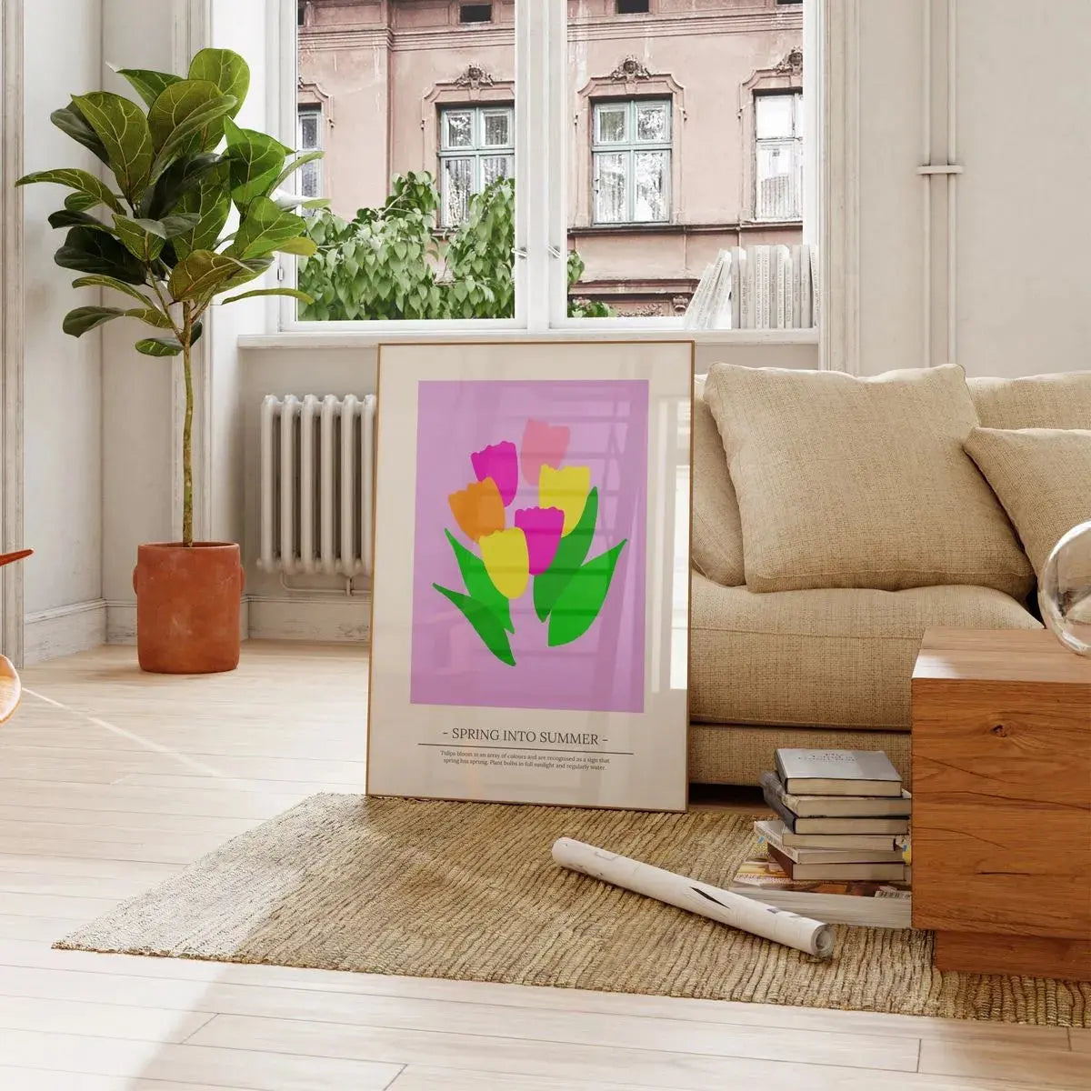 Spring Into Summer' Flower Print Wall Art A3 AK Kin Garden Supplies