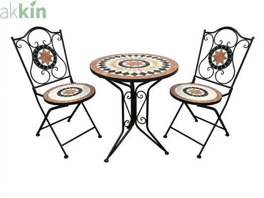 SupaGarden Mosaic Bistro Set Burnt Orange AK Kin Garden Supplies