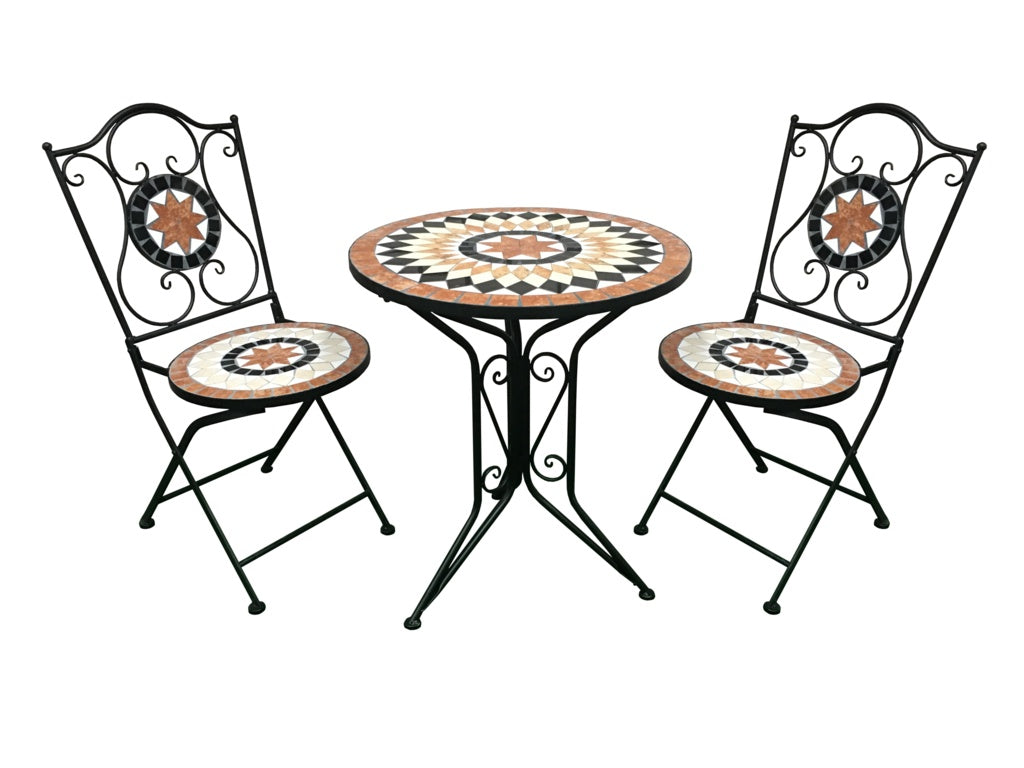 SupaGarden Mosaic Bistro Set Burnt Orange AK Kin Garden Supplies