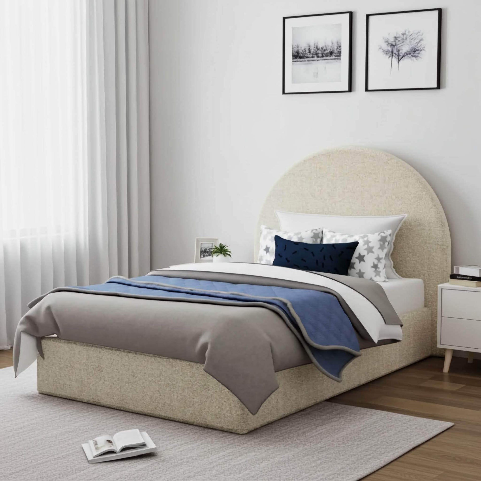 The Little Arc Ottoman Bed Frame: Stylish Storage UK Beds Direct ltd