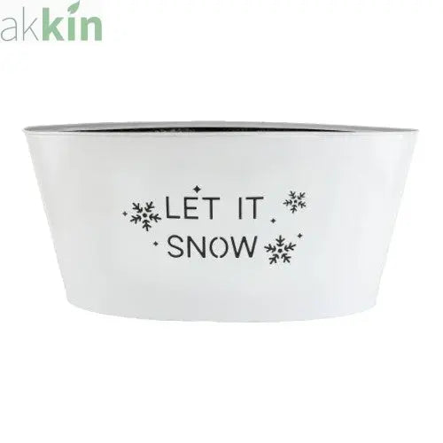 Tin Trough Let It Snow White AK Kin Garden Supplies