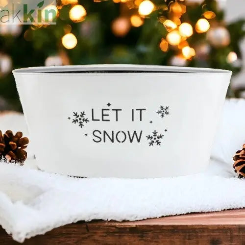 Tin Trough Let It Snow White AK Kin Garden Supplies