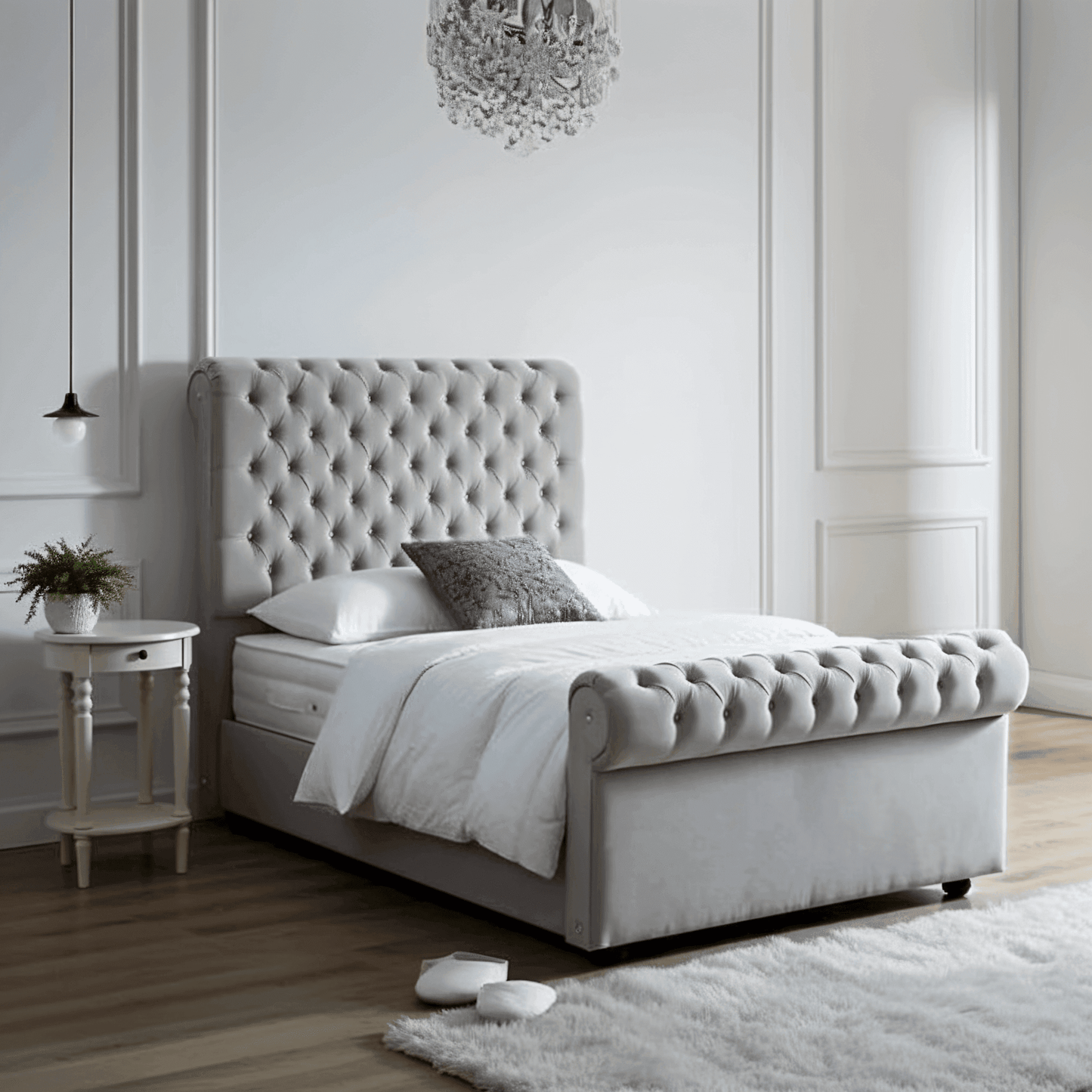 Traditional Sleigh Bed Frame – Chesterfield Design UK Beds Direct ltd