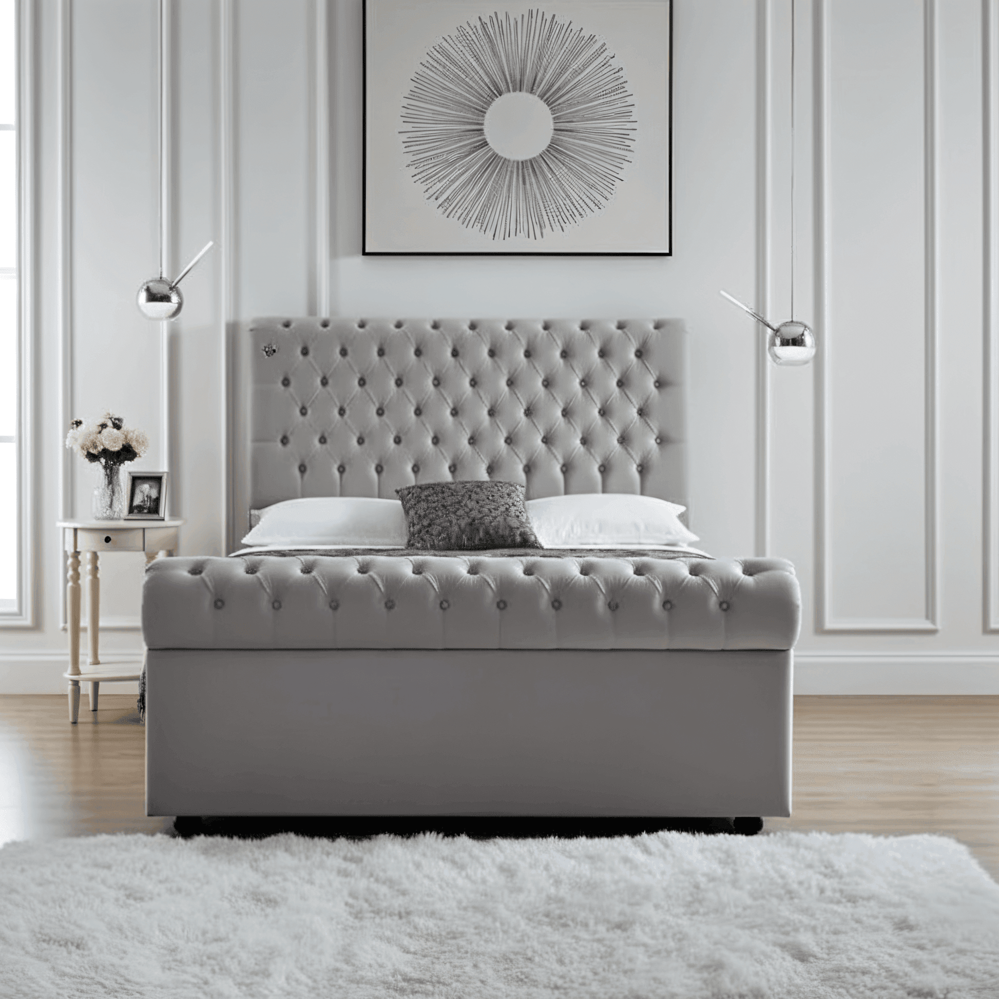 Traditional Sleigh Bed Frame – Chesterfield Design UK Beds Direct ltd