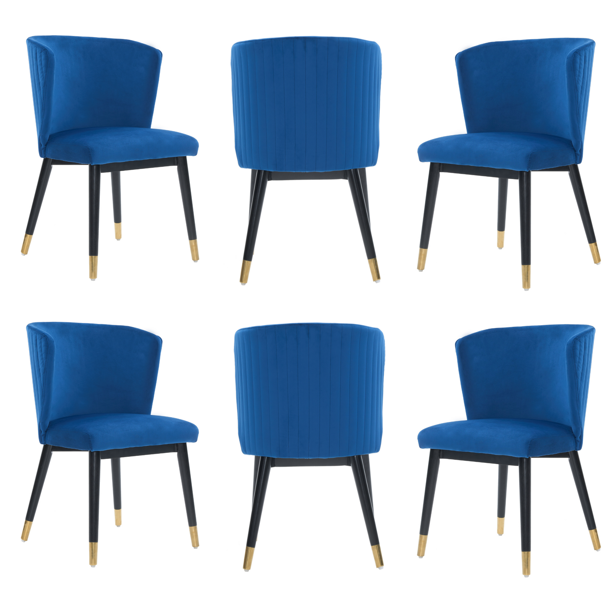 Sofina Modern Velvet Dining Chair with Tufted Back – Wooden Frame & Gold-Tipped Rubberwood Legs PN Home
