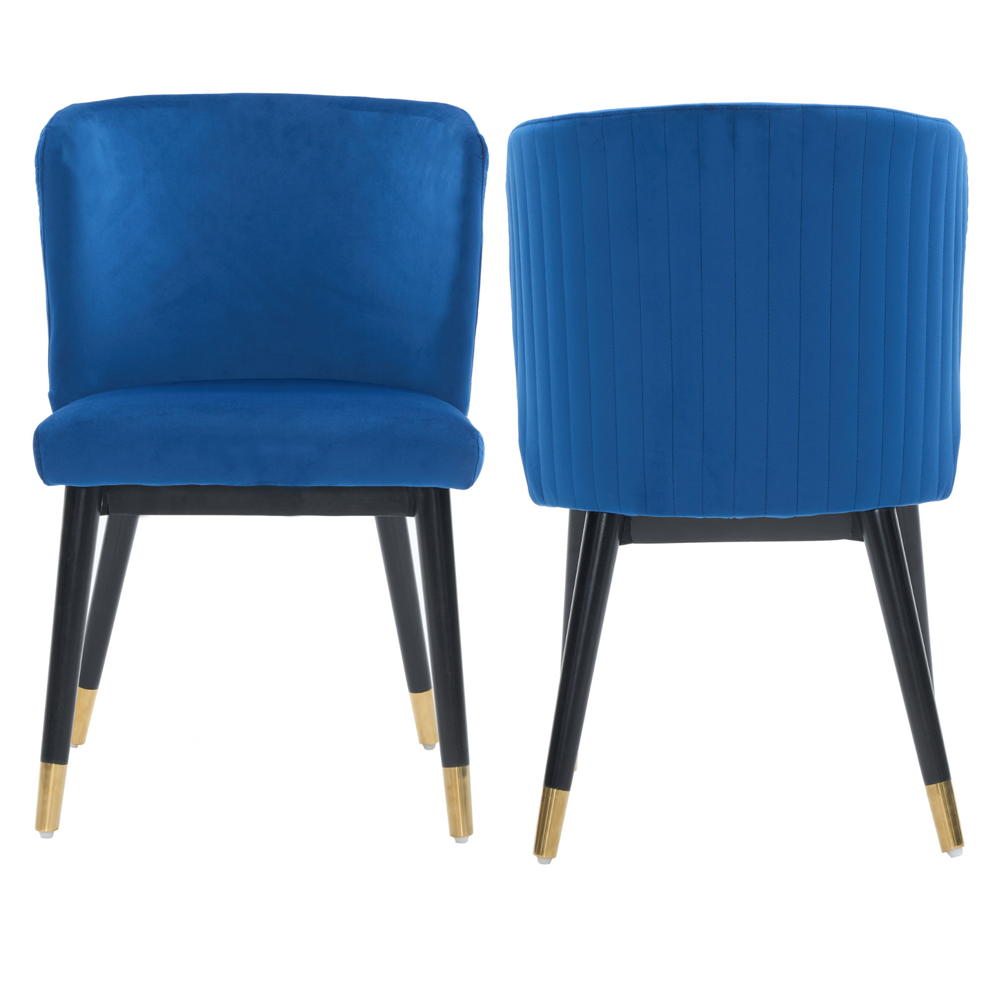 Sofina Modern Velvet Dining Chair with Tufted Back – Wooden Frame & Gold-Tipped Rubberwood Legs PN Home