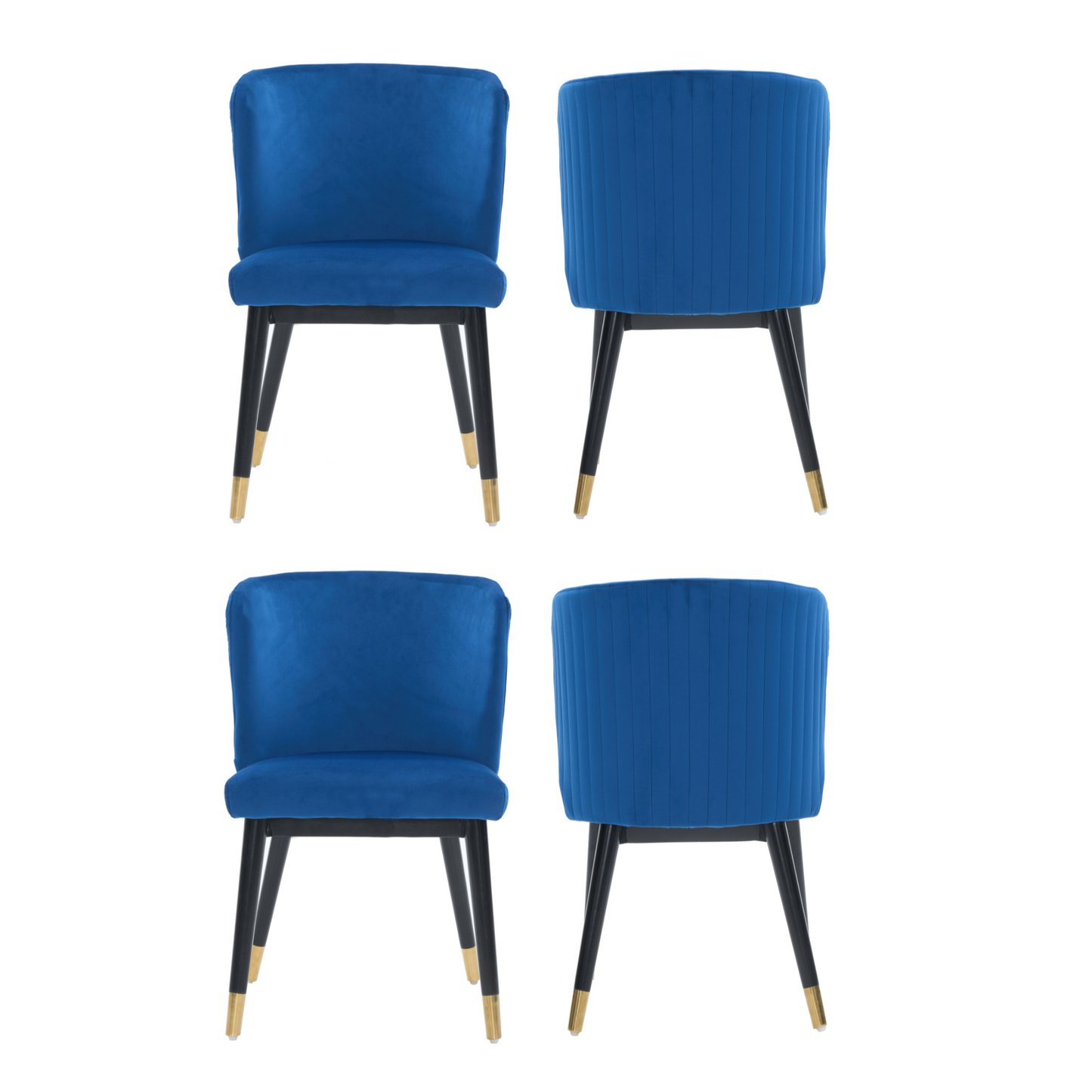 Sofina Modern Velvet Dining Chair with Tufted Back – Wooden Frame & Gold-Tipped Rubberwood Legs PN Home