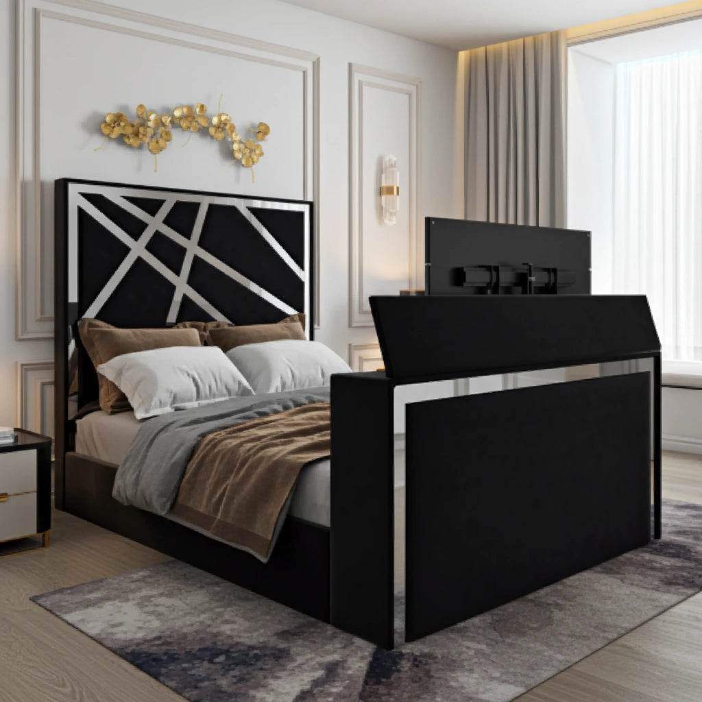 Valencia Luxe TV Bed Frame with Optional Storage & Remote-Controlled Lift | UK Beds Direct UK Beds Direct ltd