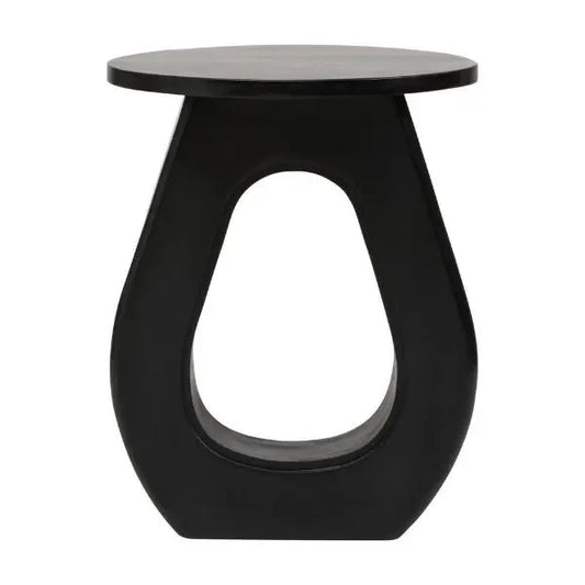 Walsa Black Finish Mango Wood Accent Table D40cm x H52cm AK Kin Garden Supplies