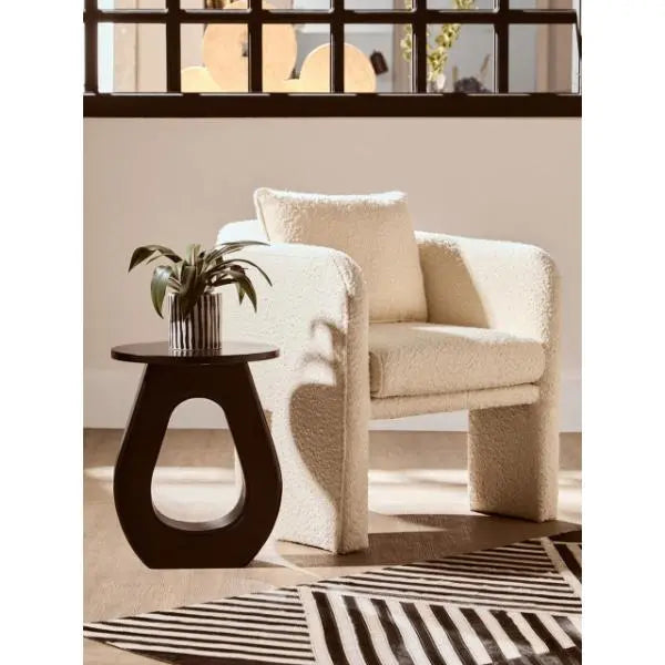 Walsa Black Finish Mango Wood Accent Table D40cm x H52cm AK Kin Garden Supplies