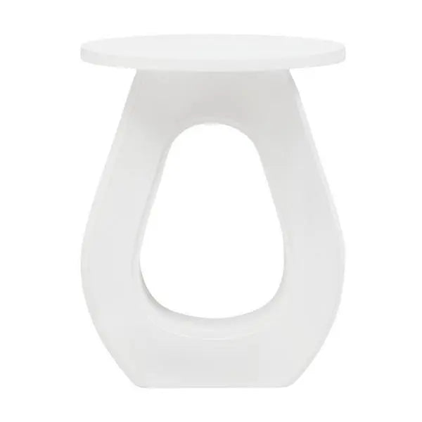 Walsa Whitewash Mango Wood Accent Table D40cm x H52cm AK Kin Garden Supplies
