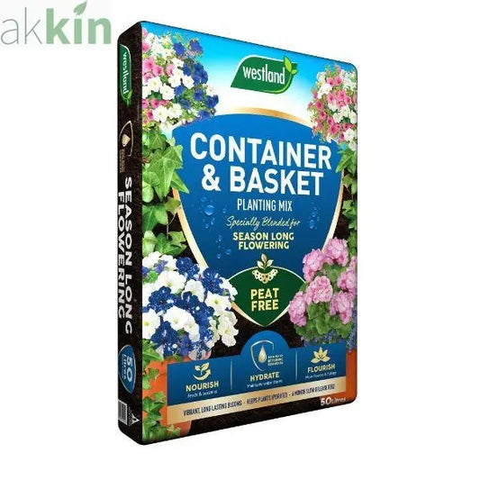 Westland Container & Basket Planting Peat Free Compost Mix 50L AK Kin Garden Supplies
