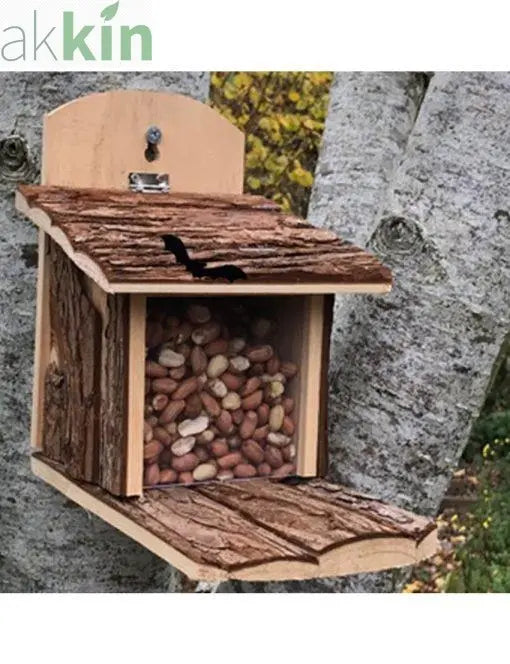 Wood Squirrel Feeder - AK Kin Garden Supplies