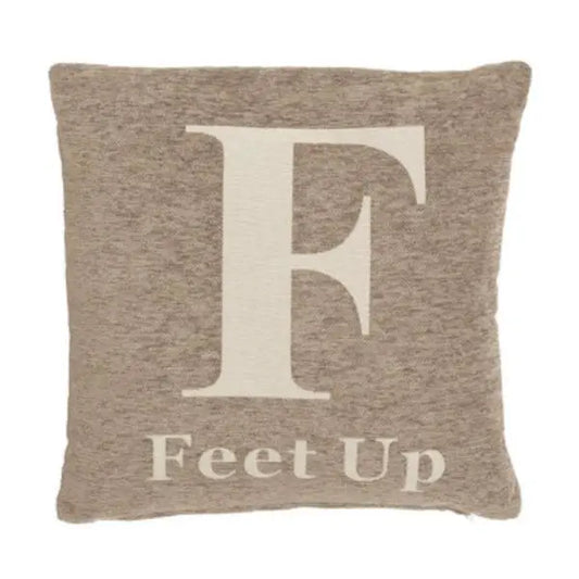 Words 'Feet Up' Natural Cushion H45 x D14 x W45 AK Kin Garden Supplies
