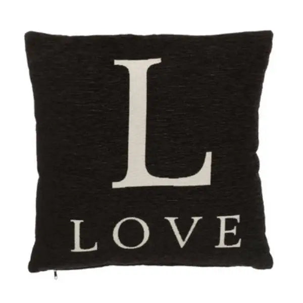 Words 'Love' Black Cushion H45 x D14 x W45 AK Kin Garden Supplies