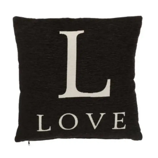 Words 'Love' Black Cushion H45 x D14 x W45 AK Kin Garden Supplies