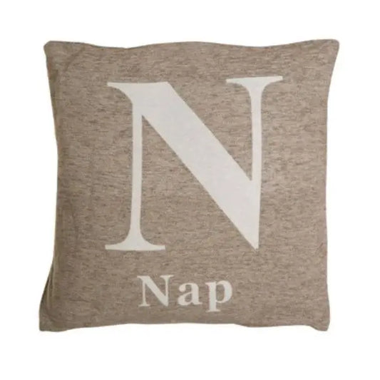 Words 'Nap' Natural Cushion H45 x D14 x W45 AK Kin Garden Supplies