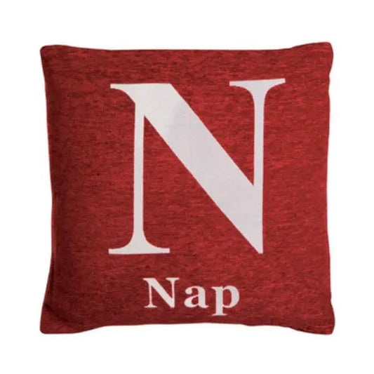 Words 'Nap' Red Cushion H45 x D14 x W45 AK Kin Garden Supplies