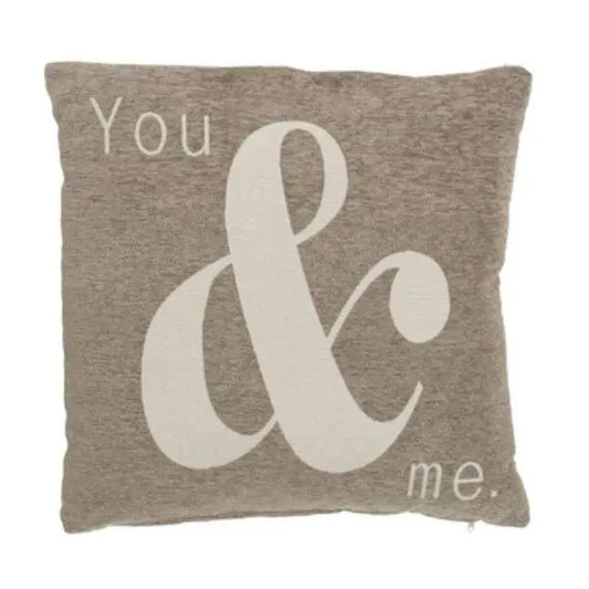 Words 'You & Me' Natural Cushion H45 x D14 x W45 AK Kin Garden Supplies