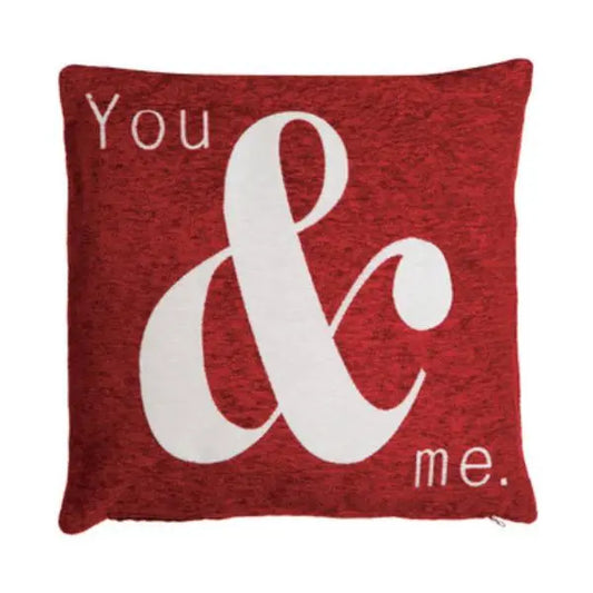 Words 'You & Me' Red Cushion H45 x D14 x W45 AK Kin Garden Supplies