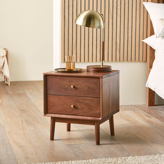 Wright Walnut Bedside Table Fishe and Lilly
