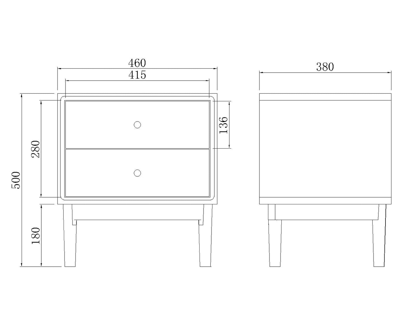 Wright Walnut Bedside Table Fishe and Lilly