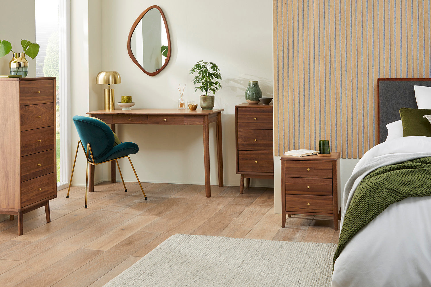 Wright Walnut Desk and Dressing Table Fishe and Lilly