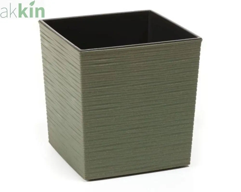 Yukka ECO Chisel Square Decorative Planter 19cm - Forest Green AK Kin Garden Supplies