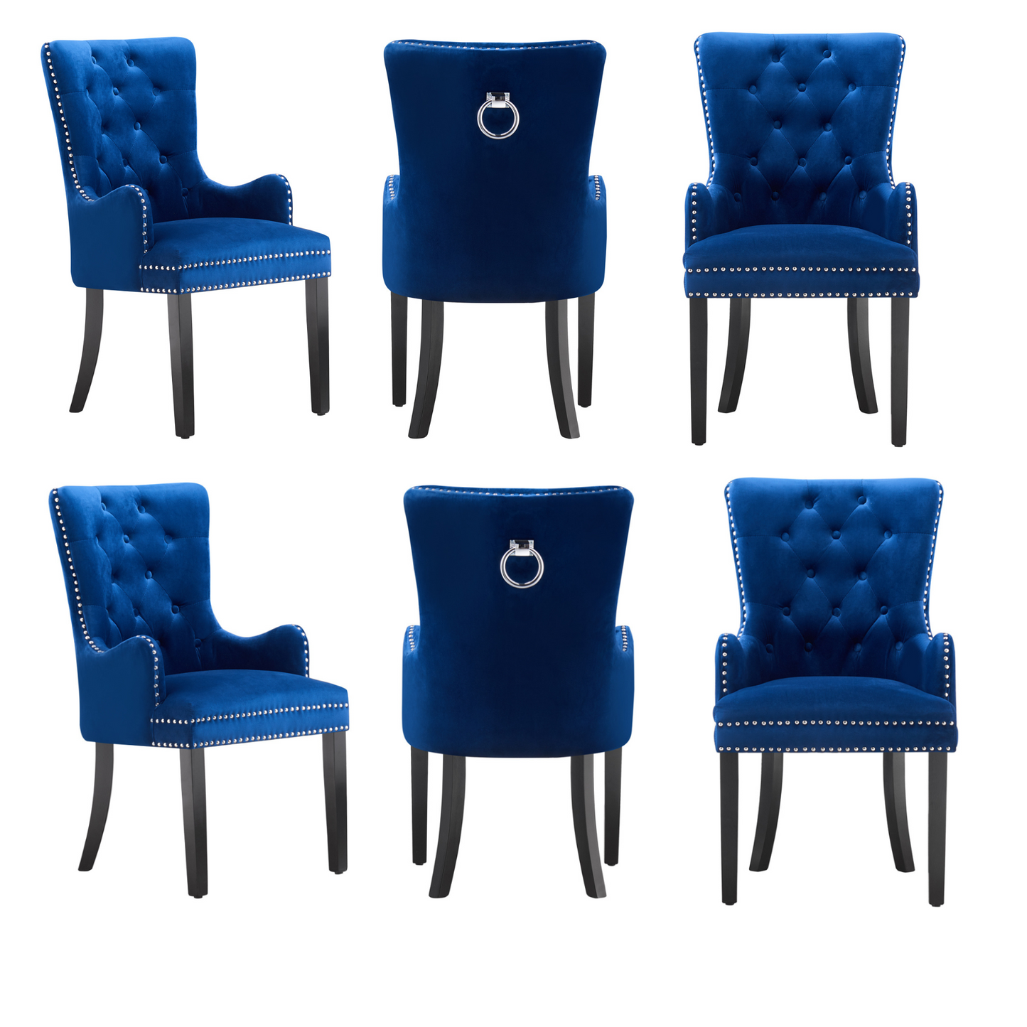 Windsor LUX Knocker Back Velvet Dining Chair w/ Armrests PN Home