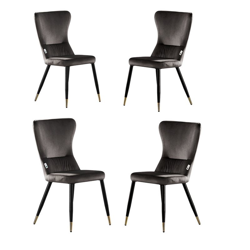 New York LUX Velvet Dining Chair with Metal Legs - Scandinavian Inspired PN Home