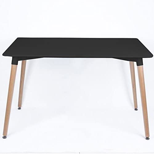 5PCs Dining Set - a Black Halo Dining Table & Set of 4 Lorenzo Tulip chairs with Padded Seat PN Home