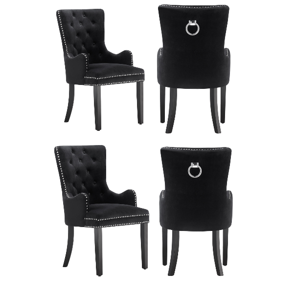 Windsor LUX Knocker Back Velvet Dining Chair w/ Armrests PN Home