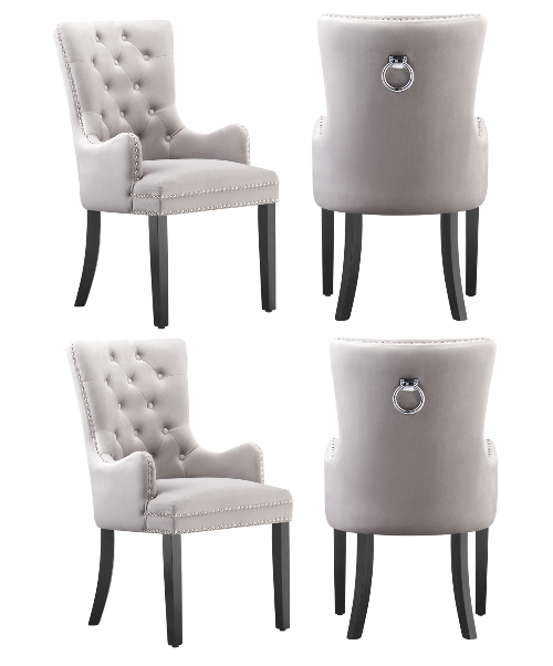 Windsor LUX Knocker Back Velvet Dining Chair w/ Armrests PN Home