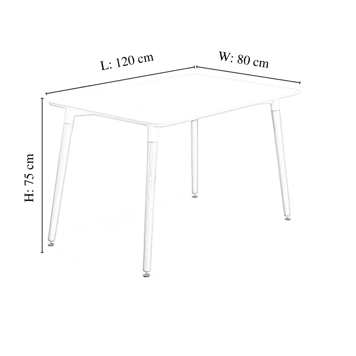 5PCs Dining Set - a Black Halo Dining Table & Set of 4 Lorenzo Tulip chairs with Padded Seat PN Home