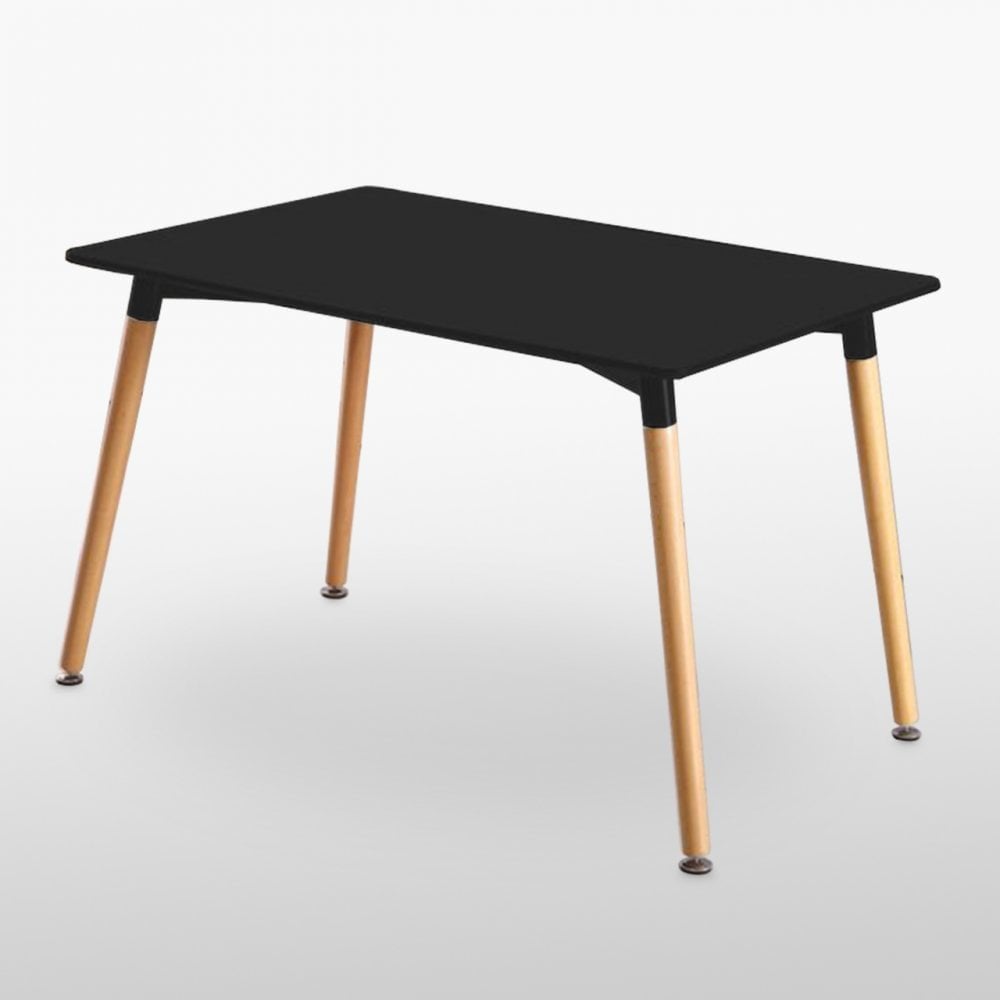 Halo Dining Table and Ghost Chair Set for 4 - Eiffel Plastic Chairs and a Rectangle Dining Table PN Home