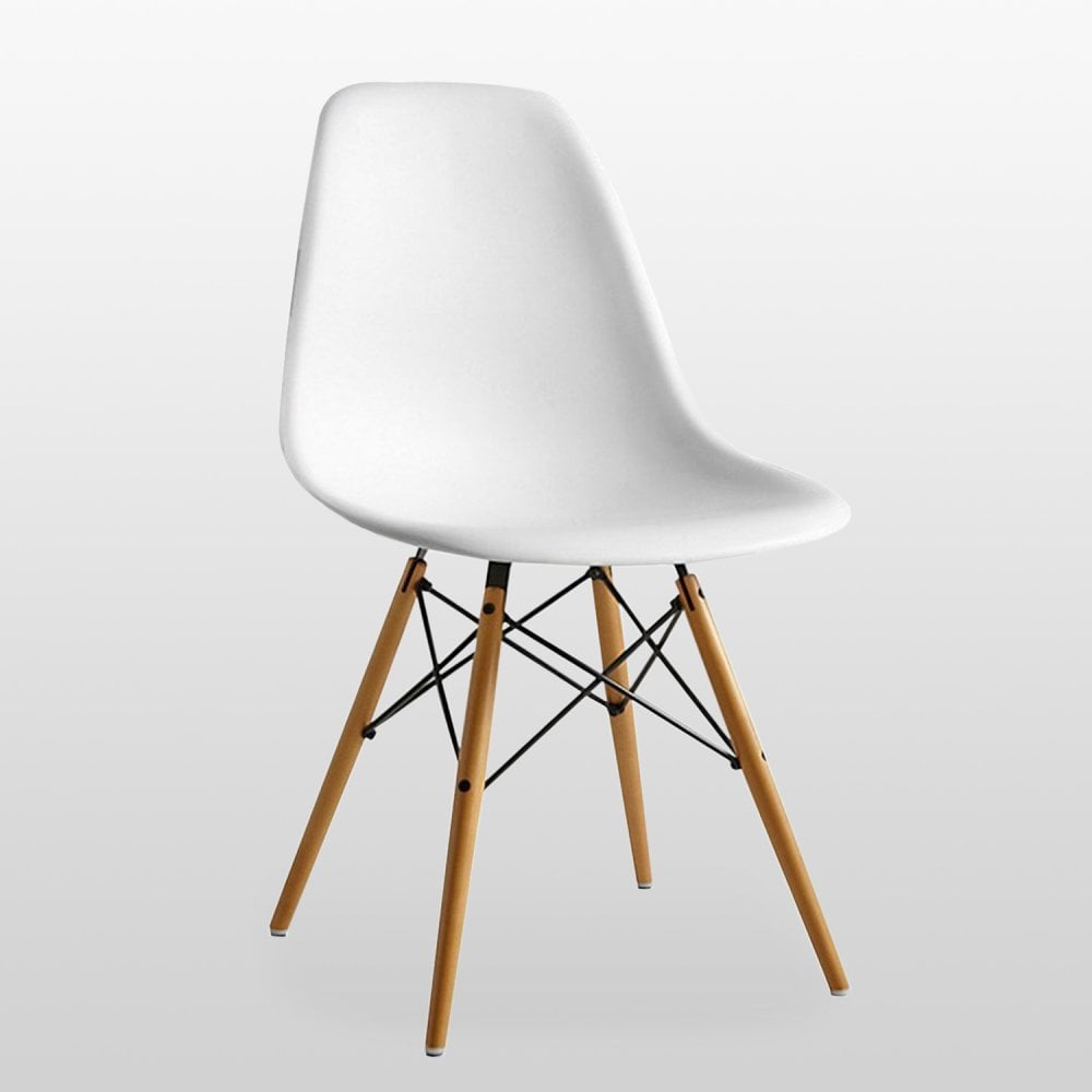 Halo Dining Table and Ghost Chair Set for 4 - Eiffel Plastic Chairs and a Rectangle Dining Table PN Home