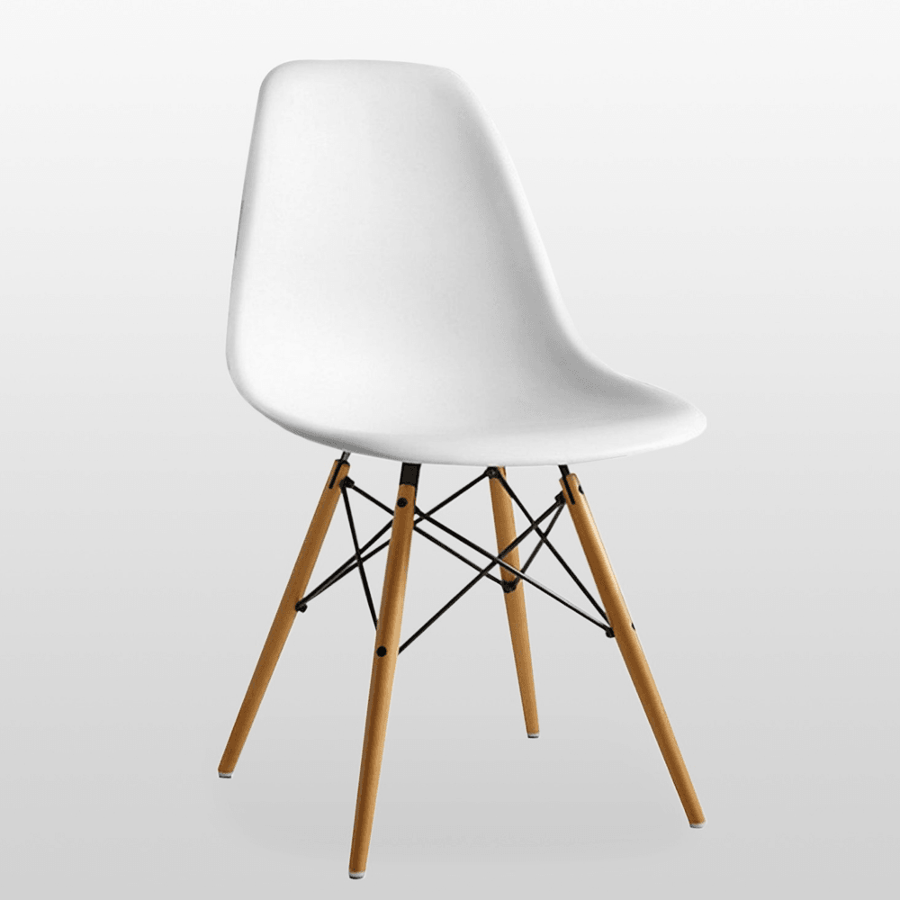 Halo Dining Table and Ghost Chair Set for 4 - Eiffel Plastic Chairs and a Rectangle Dining Table PN Home