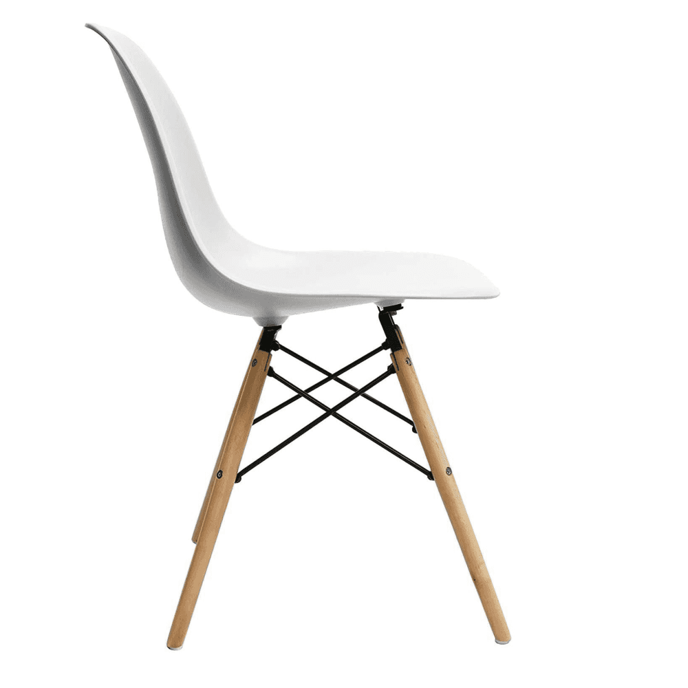 Halo Dining Table and Ghost Chair Set for 4 - Eiffel Plastic Chairs and a Rectangle Dining Table PN Home