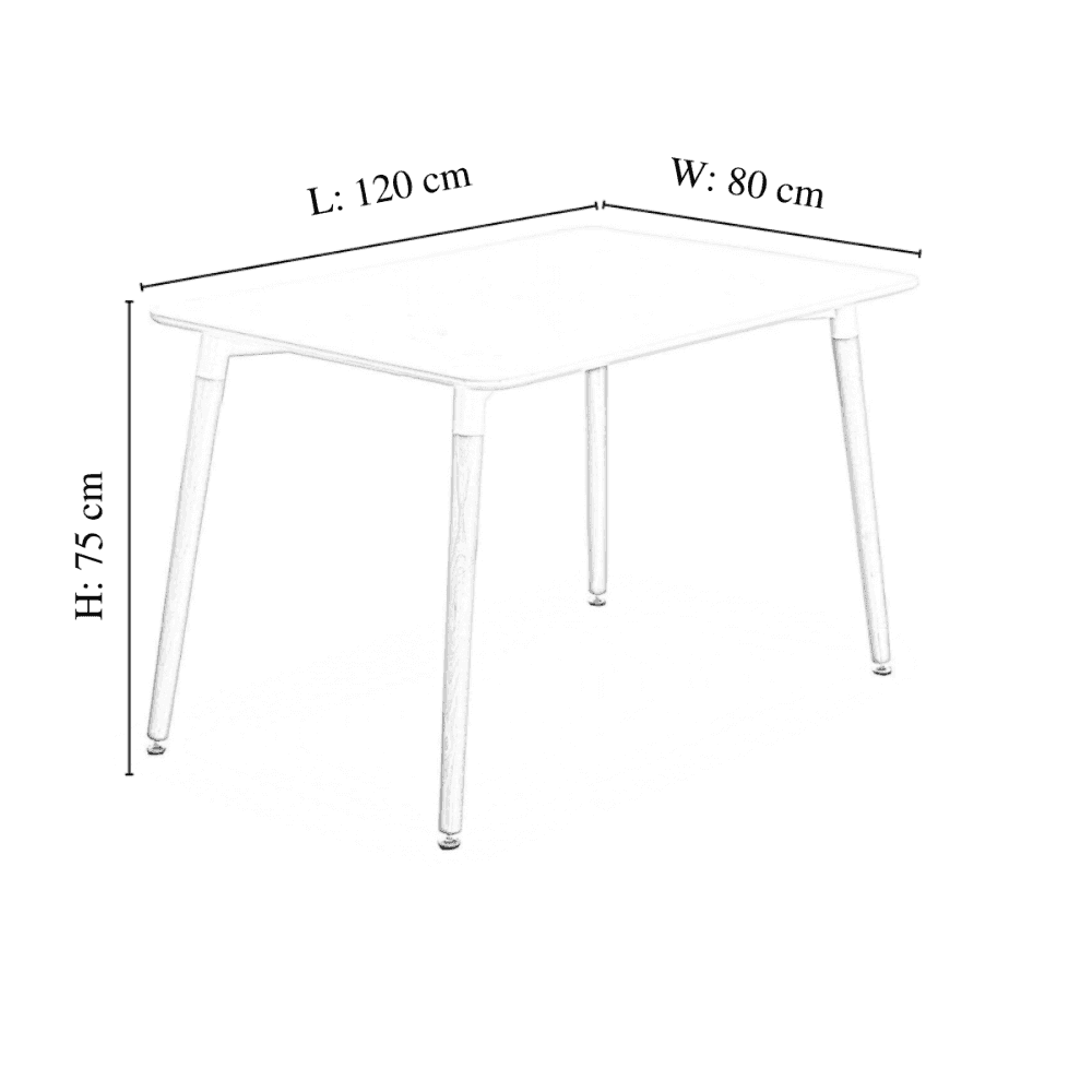 Halo Dining Table and Ghost Chair Set for 4 - Eiffel Plastic Chairs and a Rectangle Dining Table PN Home