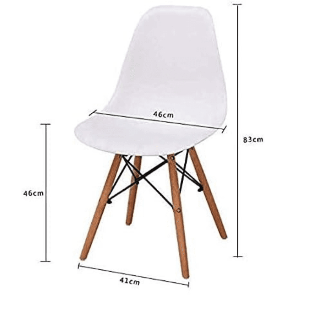 Halo Dining Table and Ghost Chair Set for 4 - Eiffel Plastic Chairs and a Rectangle Dining Table PN Home