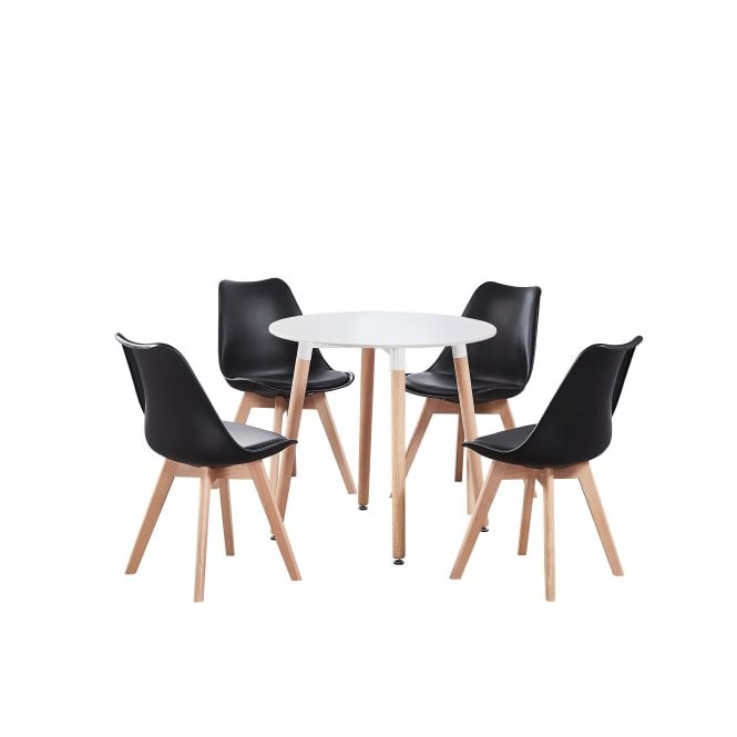 Jamie Halo Round Dining Table Set with 4 Chairs PN Home