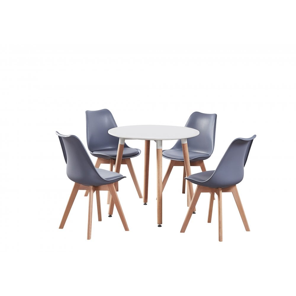 Jamie Halo Round Dining Table Set with 4 Chairs PN Home