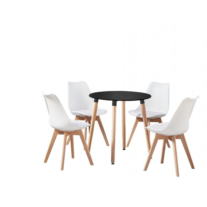 Jamie Halo Round Dining Table Set with 4 Chairs PN Home